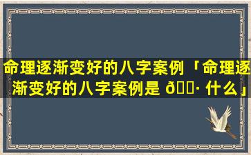 命理逐渐变好的八字案例「命理逐渐变好的八字案例是 🌷 什么」